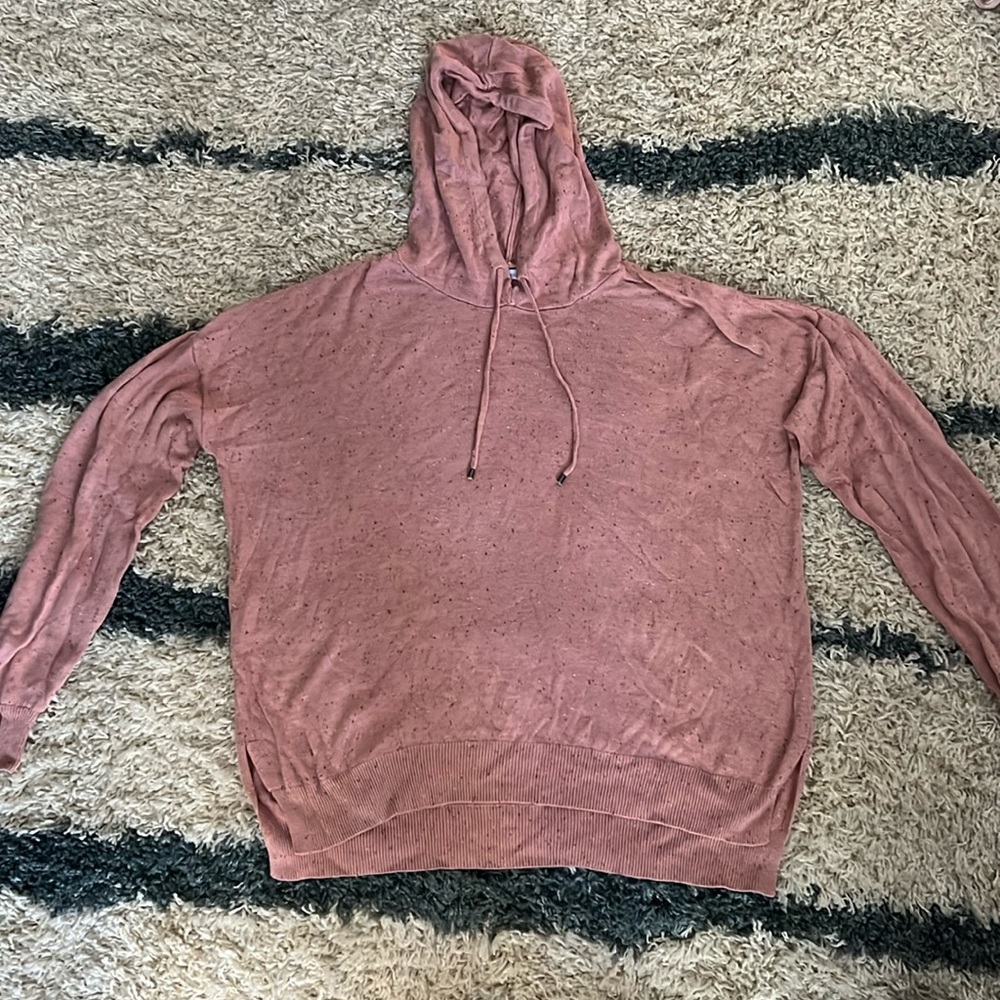 Pink Stitches & Stripes Sweater with Hood